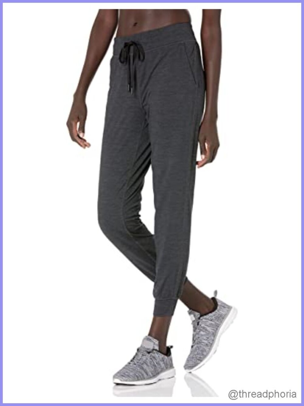 Brushed Tech Stretch Jogger Pants Relaxed Mid Rise with Pockets